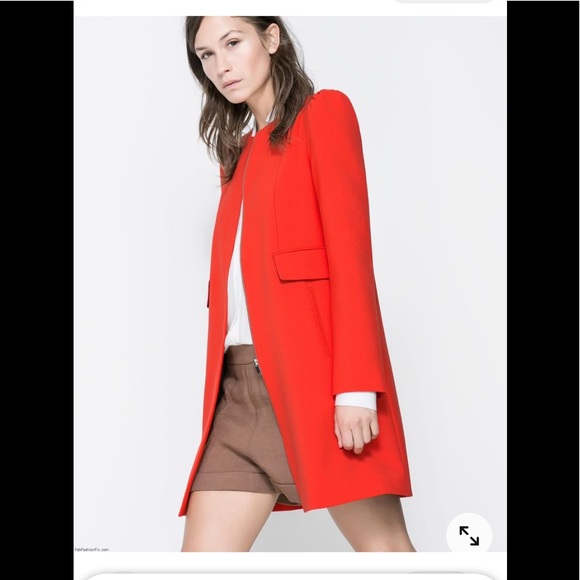 Zara Jackets & Blazers - Zara gathered shoulder jacket.   Beautiful bright color, EUC